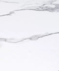 Close-up of white marble-patterned surface, detail of Pro Grade Heavy Duty Metal Utility Salon Trolley On Wheels All In One