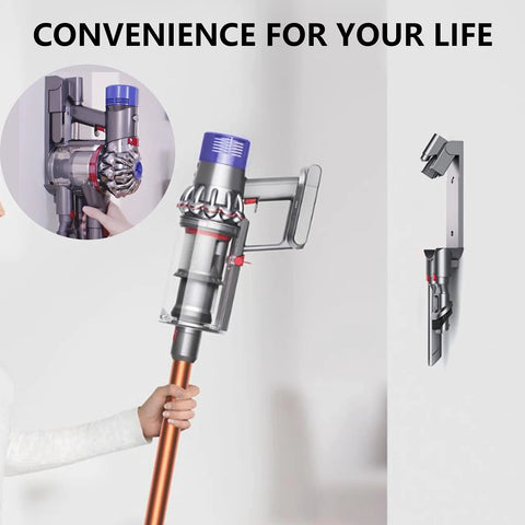 Dyson V7/V8 cordless vacuum wall-mount docking station, gray plastic
