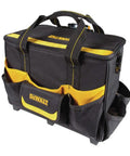 Lighted Roller Tool Bag With Built In LED Lights Heavy Duty Wheels Telescoping Handle Magnetic Folding Zipper Top 18 Inch Carrier