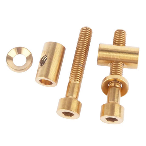 Road Ready Titanium Bolt Nut Washer Set For Cycling Thomson Seatpost Gold 2 Pieces M5x30mm Hardware With Nuts And Washers