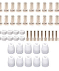 Beefy Pro Grade Plasma Cutting Consumables Set 50Pcs For PCM 500i Cutter PT 31XL Torch Includes Electrodes Tips Shield Cups Swirl Rings