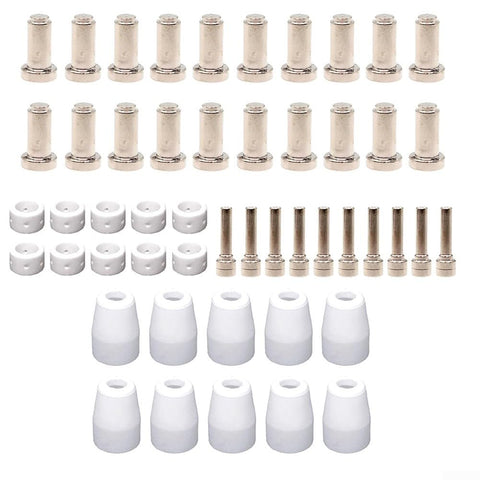 Beefy Pro Grade Plasma Cutting Consumables Set 50Pcs For PCM 500i Cutter PT 31XL Torch Includes Electrodes Tips Shield Cups Swirl Rings