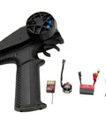 All In One Brushless Power And Control System With NanoPython ESC NanoKomodo Motor And Gripor V2 TX RX For Redcat Ascent 32 RC Crawler Wireless Tuning Upgrade components displayed on white background.