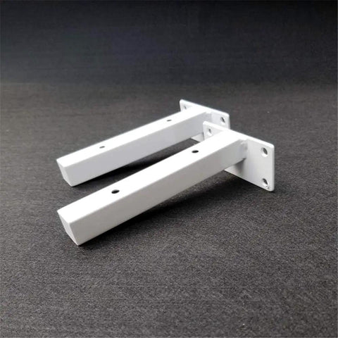 Legit Heavy Duty Industrial Shelf Brackets, Concealed Wall Mount Steel Supports for DIY Floating Shelves, white iron hardware.