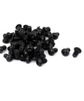 Real Deal M6x10mm Button Head Hex Socket Cap Screw Bolts Black Alloy Steel Fasteners 50 Piece Assortment Kit in a pile.