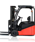 Pro Grade Electric Forklift Truck Built Like A Rock Solid Workhorse With Two Ton Capacity And Quick Charge Lithium Battery side view with operator seat.