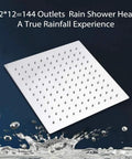 12 Inch Rain Shower Head With 15 Inch Extension Arm Chrome Finish, Big Square Rainfall Shower Head For Full Body Coverage