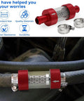 Five Eighth Inch Universal Inline Heater Core Coolant Filter Red For Your Auto Keep Your Ride Running Smooth By Filtering Debris