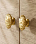 Antique Brass Cabinet Knobs 4 Pack Copper Oval Handles for Kitchen and Bathroom Cabinets and Drawers Durable Retro Hardware