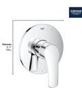 Eurosmart Shower Valve Trim In Starlight Chrome With Concealed Mounting And Starlight Finish For A Sleek Scratch Resistant Shine