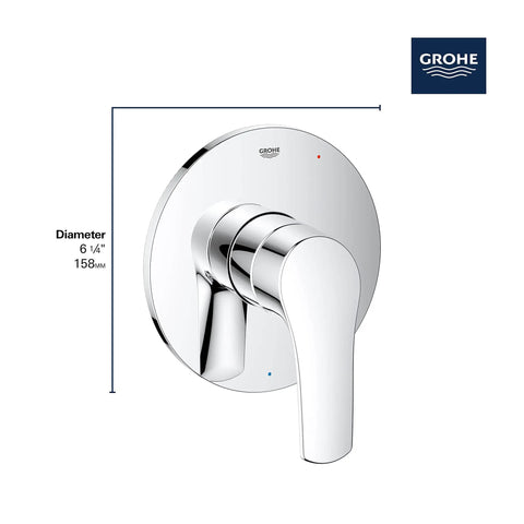 Eurosmart Shower Valve Trim In Starlight Chrome With Concealed Mounting And Starlight Finish For A Sleek Scratch Resistant Shine