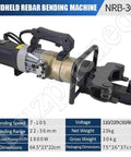 Hydraulic Rebar Bender And Straightener For 8-36 Mm Steel Bars Fast Mid Low Carbon Construction Tools 90-135 Degree Bend Angles, NRB-36E machine, 22-36mm bending range.