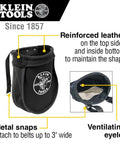 Heavy Duty Tool Pouch For Nuts And Bolts With Interior Pocket No 10 Canvas 9 X 3.5 X 10 Inches Black with reinforced leather.