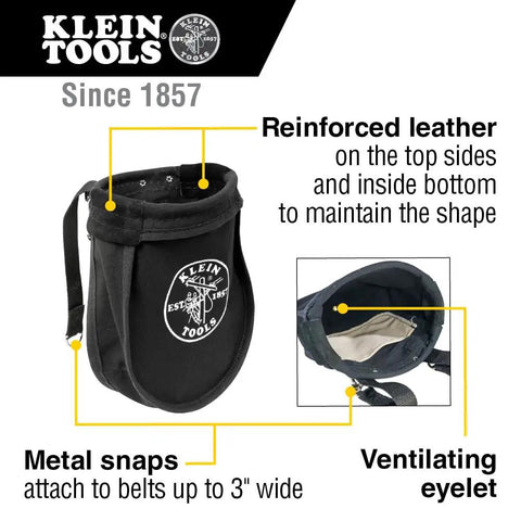 Heavy Duty Tool Pouch For Nuts And Bolts With Interior Pocket No 10 Canvas 9 X 3.5 X 10 Inches Black with reinforced leather.