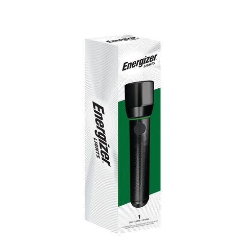 Vision HD Rechargeable LED Flashlight With Digital Focus box showing water resistant emergency light for camping and indoor use.