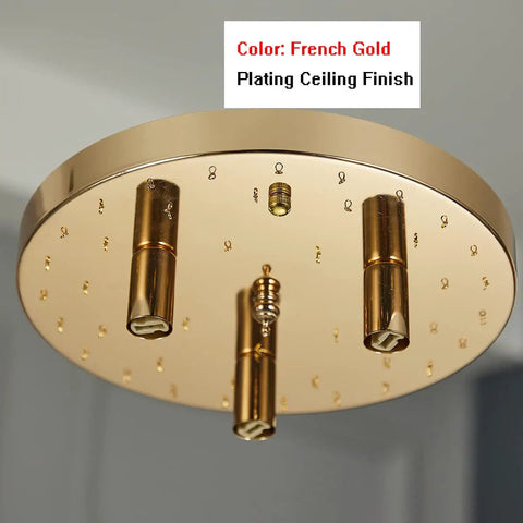 Gold Round Crystal Chandelier Ceiling Light With G9 Mount, 3 Light Pendant, Modern Glam Fixture For Living Room Dining Hallway, Sparkling Crystal Orbs And Triangle Accents, 9.85 Inch Diameter, Easy Mount, Lux Look