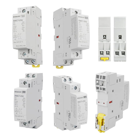 No More Panel Buzz 25A AC DC Contactor 2 Pole 2NO For Level Two EV Chargers And Smart Homes UL Listed Silent Hum Free 18mm DIN Rail Mount Runs Smooth Zero Drama For Pros