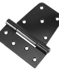 Heavy Duty Wrought Iron Door And Gate Hinges, 10 Pack Black Rustproof Barn Hinges With 90 Screws, metal hinge close-up