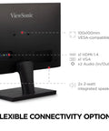Back view of 24 Inch Full HD 1080p Monitor With 100Hz Refresh Rate For Smooth Gaming And Office Productivity Eye Care With Flicker Free Blue Light Filter, showing HDMI and VGA inputs.