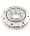 Model 011.10.150 Cross Roller Slewing Swing Ring Bearing With External Gear Option close-up showing smooth surface and bolt holes.