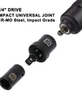 1/4 inch drive impact universal joint from 55 Piece 1/4 Inch Drive Master Impact Socket Set With Deep And Shallow Sockets 6 Point Beefy CR-V Steel