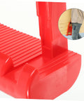 Close-up of Heavy Duty Plasterboard Lifter With Non Slip Handles For Easy Drywall And Plywood Panel Handling, showing red textured grip.
