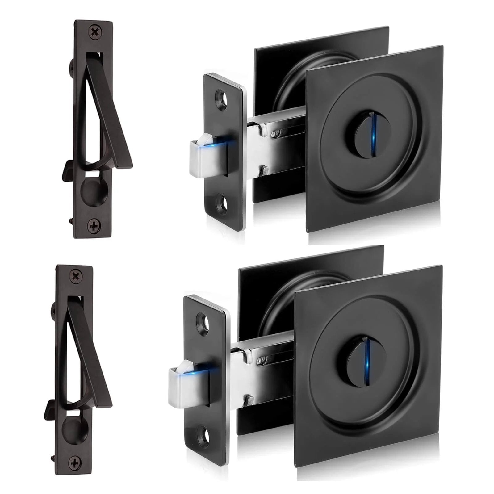 Matte Black Pocket Door Privacy Lock