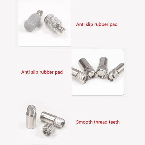 20 Pack Shelf Bracket Pins Kit Metal Cabinet Wardrobe Shelf Fasteners showing anti-slip rubber pads and smooth thread teeth.