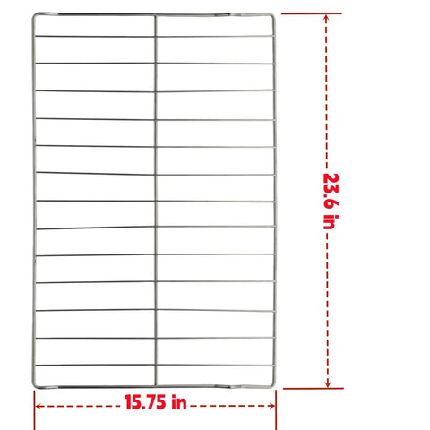 Durable 24.2 By 16 5 Eighth Inch Oven Rack Replacement For Range, 304 Stainless Steel, top view, dimensions marked
