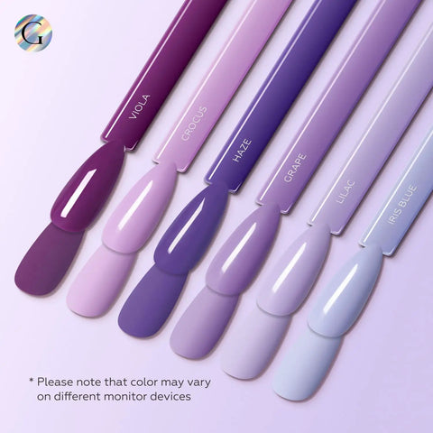 Six Piece Purple Gel Nail Polish Set Dope HEMA Free Lavender Lilac Violet Royal Purple And Dark Blue Soak Off UV LED Gel Kit