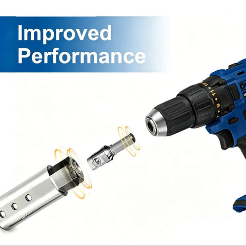 Heavy Duty Trailer Jack Drill Adapter For 1 Inch Shaft with drill demonstrating improved fit and performance.