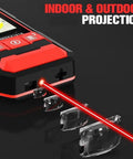 Multi Wall Scanner Stud Finder, Distance Meter Angle Gauge with red laser projection for indoor and outdoor use.