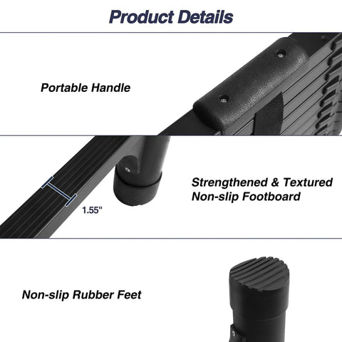 14.5 Ft Aluminum Telescoping Ladder With Dual Triangular Stabilizers For Less Wobble Heavy Duty 330 Lb Capacity Lightweight Collapsible Extension For Home Rv And Outdoor Projects Black, portable handle and non-slip feet