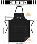 Size details of 4 Piece Waterproof Hair Stylist Apron Set With 4 Pockets Black 33X25 Inch Salon Aprons for Hairdressers and Cosmetologists