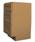 No Fuss Ready To Assemble Shaker Bathroom Vanity Cabinet In Husk Color With Three Spacious Drawers Solid Face Framed All Wood Construction side view