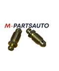 Disc brake caliper bleeder screws from M-PARTSAUTO, brass; two pieces shown