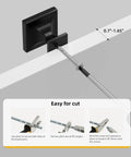 Black Square Cabinet Knobs 20 Pack 1.1 Inch Zinc Alloy Dresser And Kitchen Cabinet Hardware shown with installation instructions.