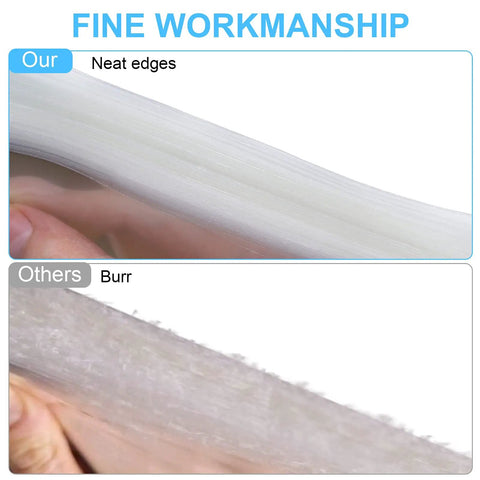 Comparison of 300 Count 4x6 Inch Self Adhesive Cellophane Bags vs other brand, showing neat edges vs burr edges