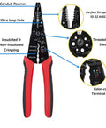 8 Inch Multi Tool Wire Stripper Crimper And Bolt Cutter For Electricians Long Nose Pliers 10 To 22 AWG Wiring Tool