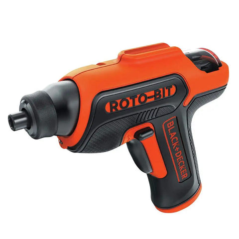 4V Max Cordless Electric Screwdriver With 180 RPM 8 Bits And Rotating Bit Cartridge Built In Storage LED Light For Quick Bit Access