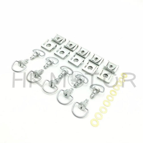 Dzus Quarter Turn Quick Release Fairing Fasteners For Motorcycles With 19mm Pins And 15mm D Ring Bolts and washers set