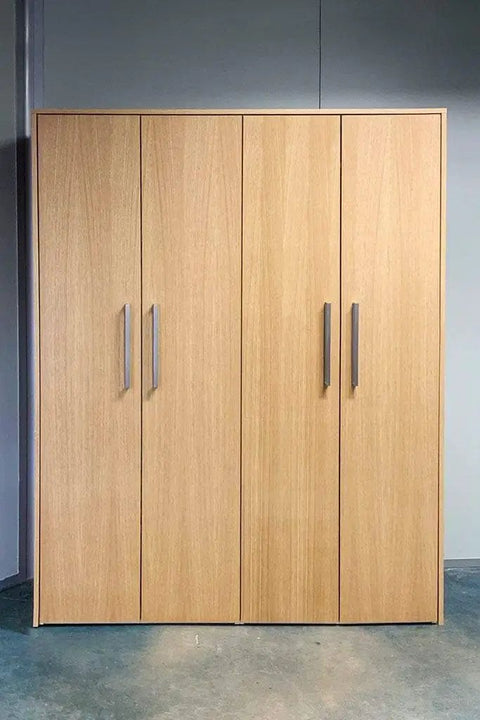 Cabinet covered with White Oak Rift Wood Veneer Sheet 24x48 Peel And Stick A Grade Veneer Face Ready To Stain Quick Apply 3M Self Adhesive.