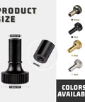 GooChan lamp switch knob, black finish; front view with threaded insert, 19mm tall, 11.8mm dia; bronze/brass/silver