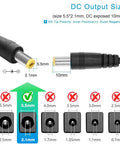 Diagram of 5.5x2.1mm plug for 12V 2A Power Supply Adapter For LED Strips CCTV Cameras External HDD Monitors And More