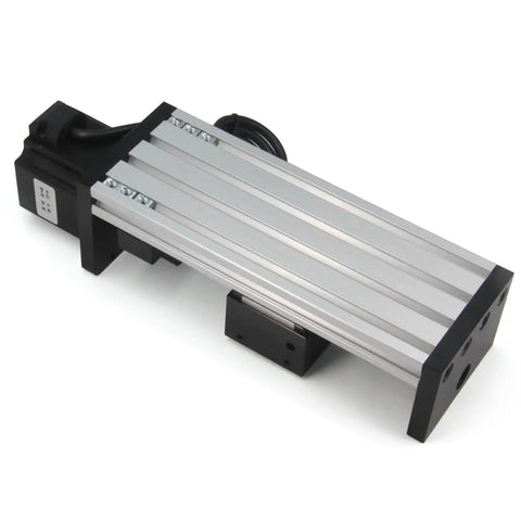 100mm Travel Double Linear Rail Guide SFU1605 Ballscrew And Nema 23 Stepper For CNC Router XY Z Linear Stage Actuator, aluminum and black