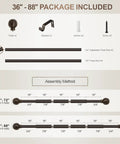Assembly guide for Bronze Curtain Rods for Windows Adjustable 48 to 84 Inches Heavy Duty Diameter Seven Eighths Inch Brown Finish.