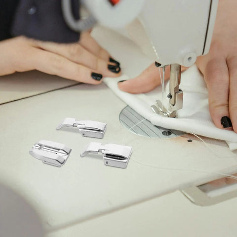 Sewing machine with must have dope 5 piece multifunctional sewing machine presser foot set with adjustable invisible zipper foot for home use.