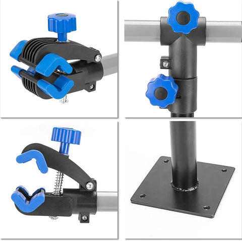 Wall Mounted Bike Repair Stand With Height Adjustable Clamp And Workbench Mount For Road And Mountain Bikes components