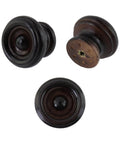 12 Pack Dope Wooden Drawer Knobs Round Cabinet Pulls For Dresser Kitchen Closet With Screws Dark Brown 1.42 x 1.06 Inches Includes 0.98 Inch