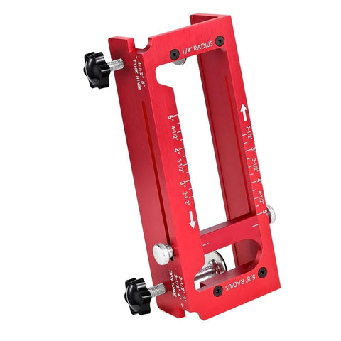 Adjustable Router Jig For Doors With Aluminum Hinge Mortising Template Kit And Precision Depth Gauge Fits 2.5 To 5 Inch Hinges